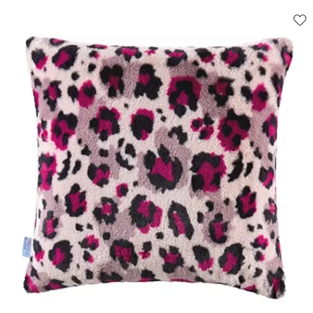 Forever 21 Anni Faux Fur Pink Leopard Square Throw Pillow BNWT RETIRED